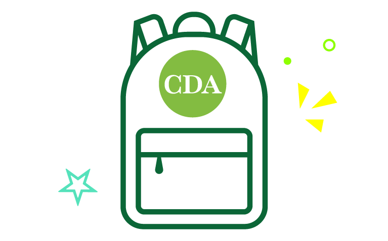 Icon of backpack representing CDA Training Scholarships